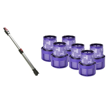 

6Pack Washable Filter Unit with Metal Handheld Cordless Telescopic Extension Rod Wand Tube