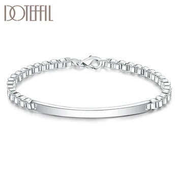 

DOTEFFIL 925 Sterling Silver Intermediate Brand Box Bracelet For Women Wedding Engagement Party Jewelry