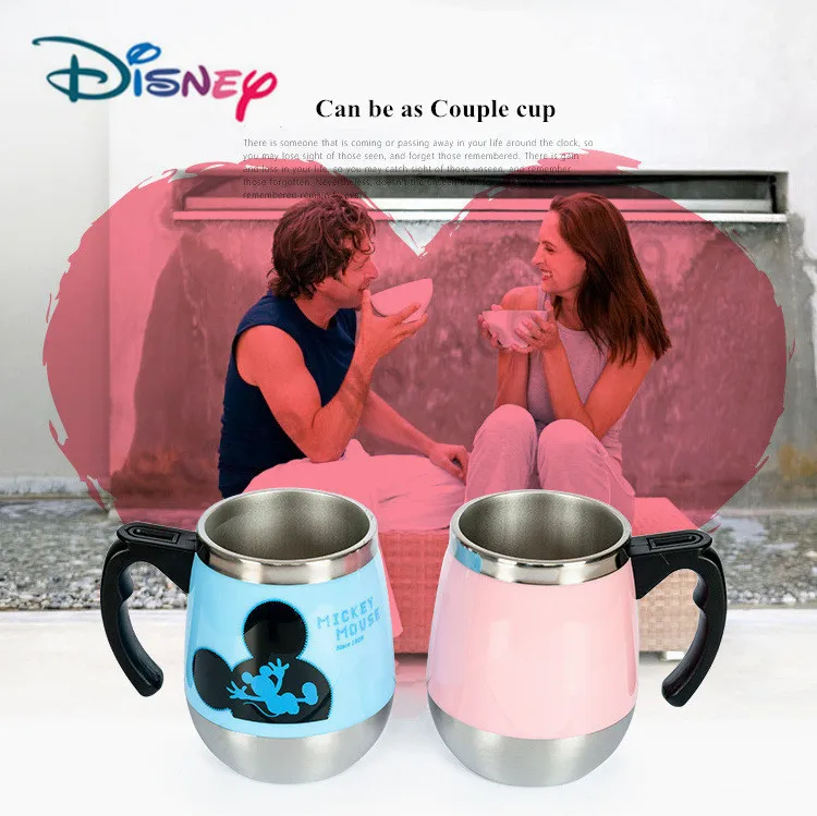 2 шт. Disney милая кружка чашка из нержавеющей стали с крышкой Микки Маусом женская
