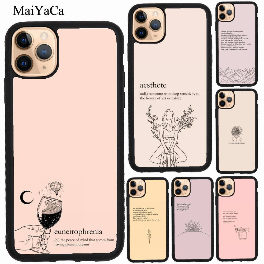 Aesthetics Chic Minimal Poems Case For Iphone 7 8 Plus 6s Se Cover For Iphone 12 13 Mini 11 Pro Max Xs X Xr Case Phone Case Covers Aliexpress