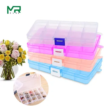 

New 15 Slots Cells Colorful Portable Jewelry Tool Storage Box Electronic Parts Screw Beads Organizer Plastic BOX 171*98*mm