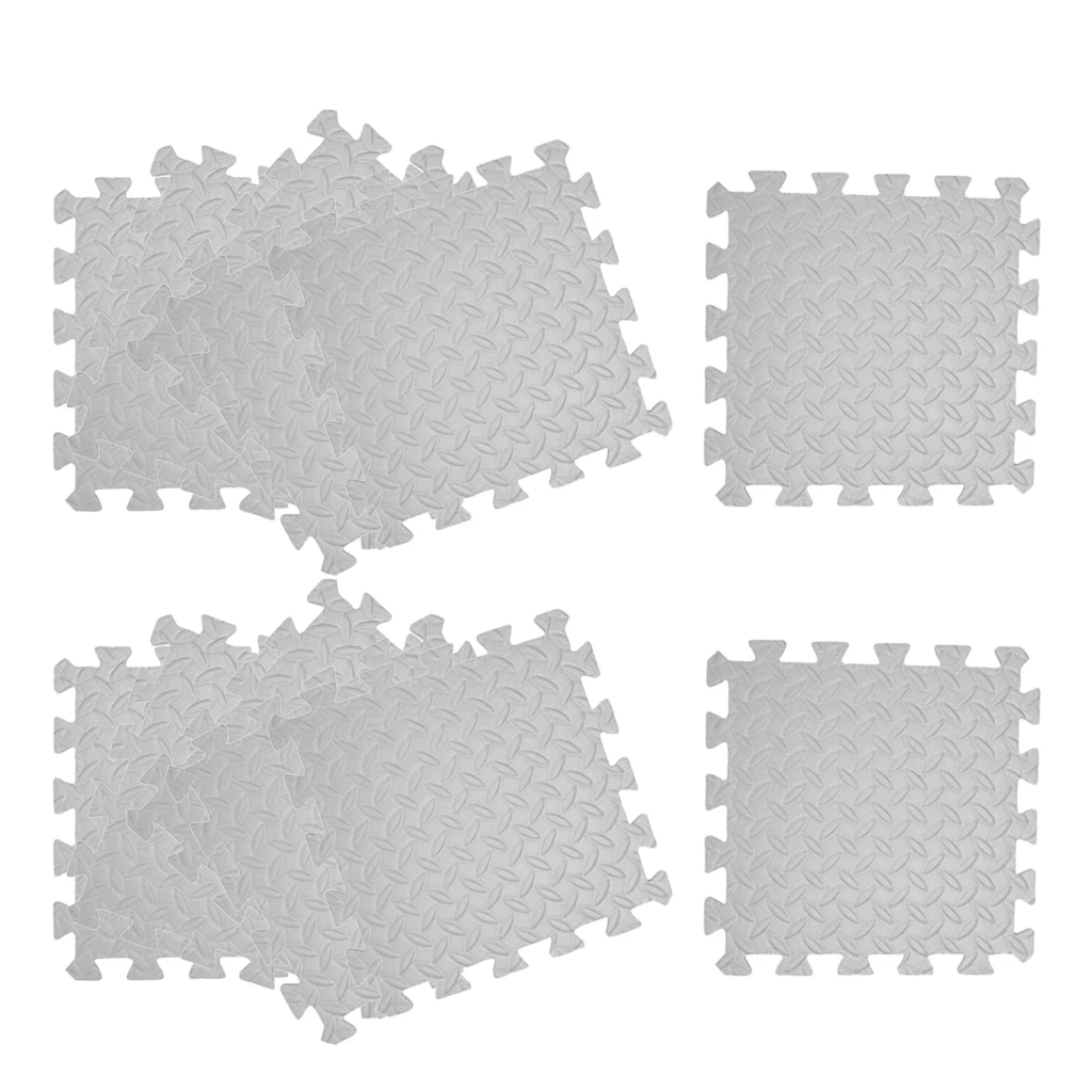 Generic 16pcs Floor Mat Exercise Gym Rubber Flooring Tiles Gray Best