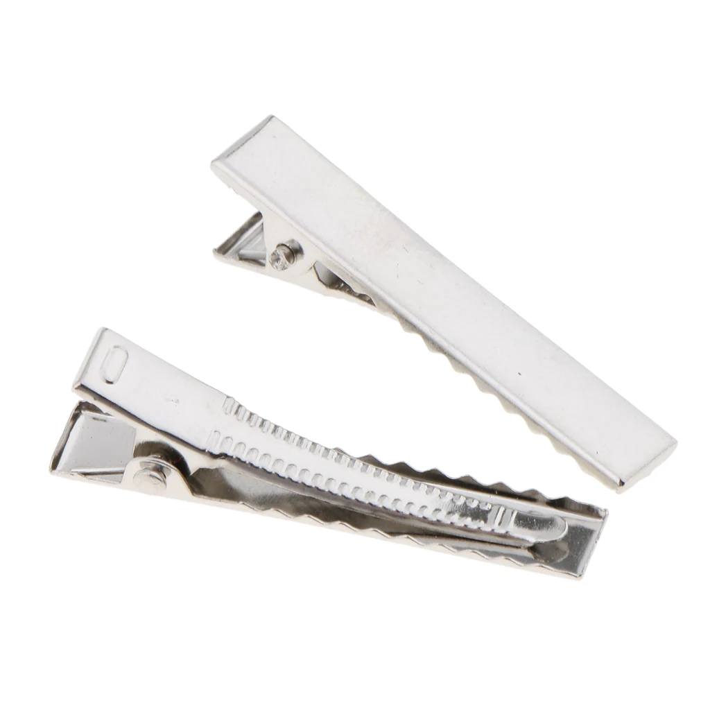 300 Pieces Single Prong 6x45mm Alligator Hair Clips Pins With Teeth DIY