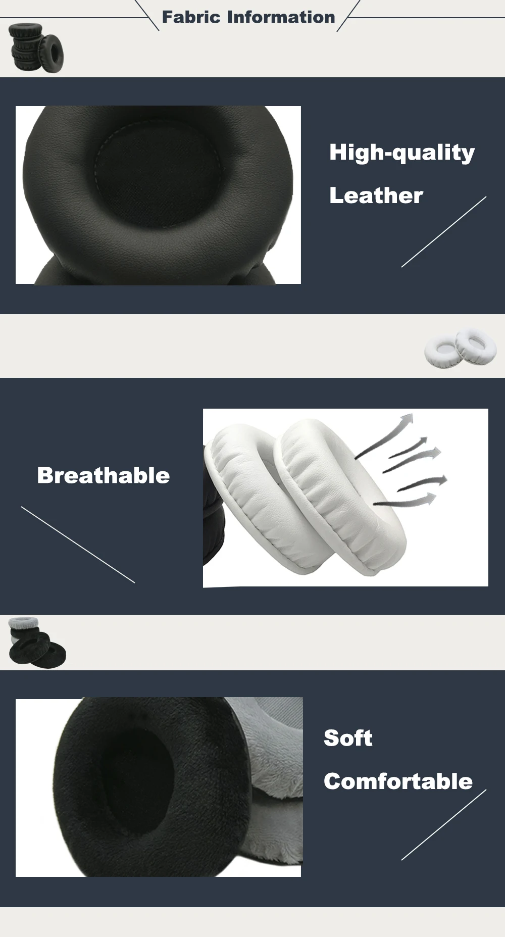 ouvido peças couro almofada veludo earmuff fone capa manga
