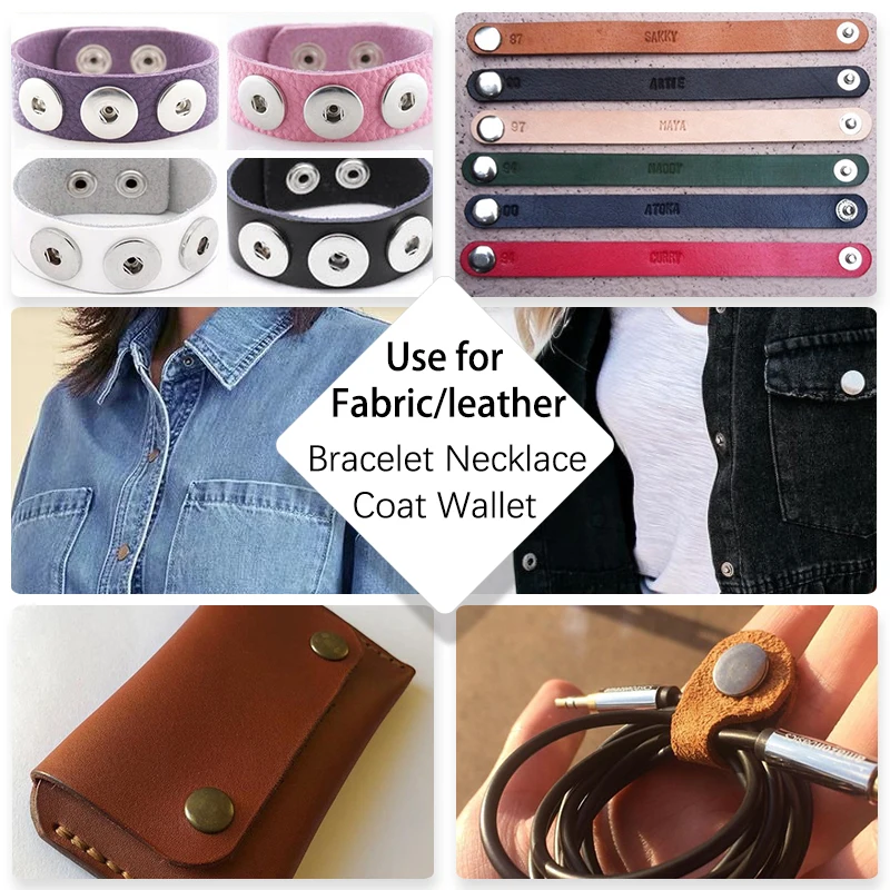 Leather Snap Buttons Fasteners Metal Snaps Press Studs Sewing