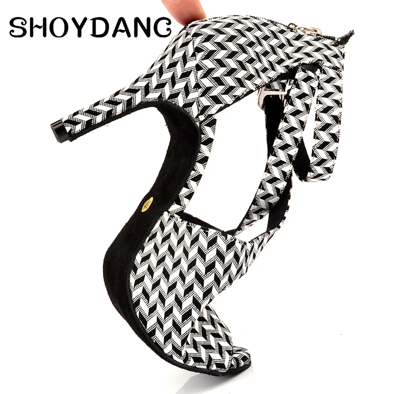 SHOYDANC/новые женские туфли для танцев на квадратном каблуке; туфли для бальных танцев на высоком каблуке; вечерние туфли для танцев из замши; Цвет черный, белый