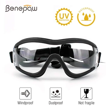 

Benepaw Transparent Medium Large Dog Sunglasses UV Prevention Sensitive Eyes Protection Elastic Adjustable Straps Pet Goggles
