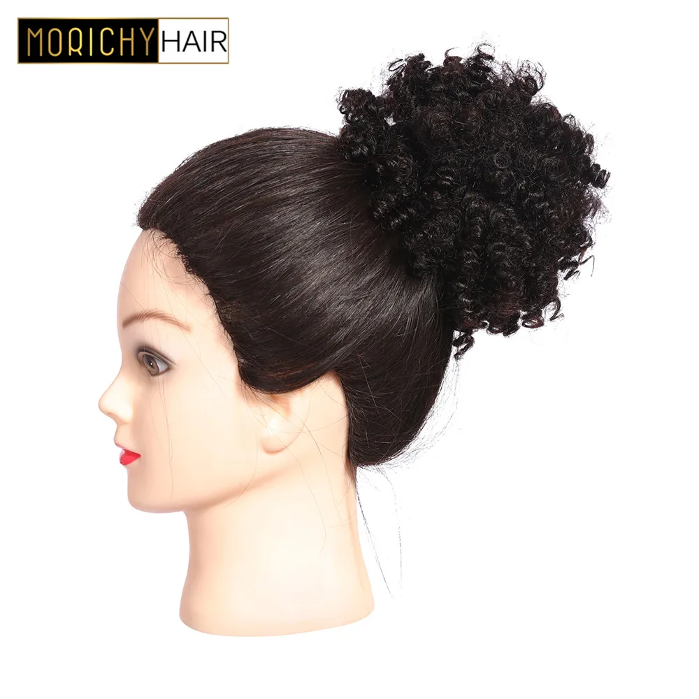 Morichy Chignon Bouncy curly Ponytal clip-in волосы для наращивания человеческих волос бразильские remy волосы натуральные Blavk цвет для женщин