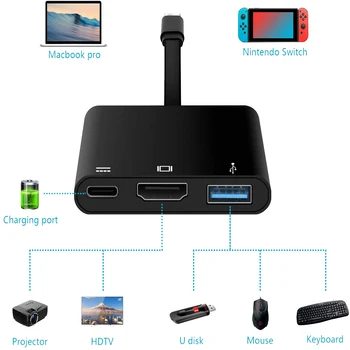 

Brand New And High Quality HDMI Type C Hub Adapter Replacement For Nintendo Switch Converter Dock Cable With 3.0 USB Port