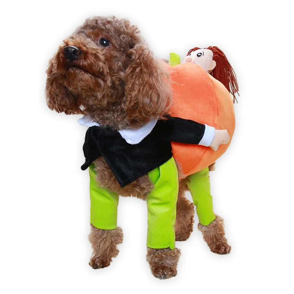 Vehomy Pet Puppy Dog Halloween Sweater Cat Pumpkin Knitwear Clothes Costume with Ghost Trick or Treat Pattern Dog Halloween Sweater Coat for Kittens Small Dogs Cats 