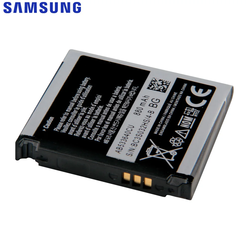 Оригинальный сменный аккумулятор SAMSUNG AB533640CC для Samsung C3110 G400 G500 F469 F268 G600 G608 J638 F330 F338