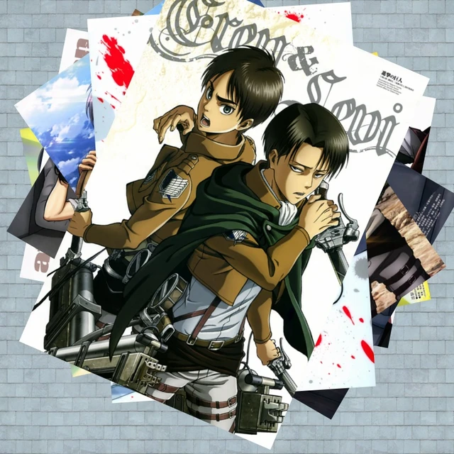 SET of 8 Pictures Attack on Titan Poster Anime Shingeki no Kyojin Eren  Mikasa Armin Erwin Rival Posters Oversized 42x58cm