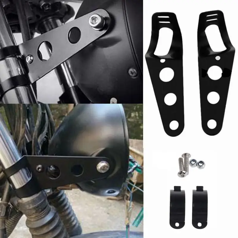 

28-43mm 1 Pair Stainless Steel Motorcycle Headlight Bracket Universal Mount Stand Support for Harley Sportster Cafe Racer Bobber