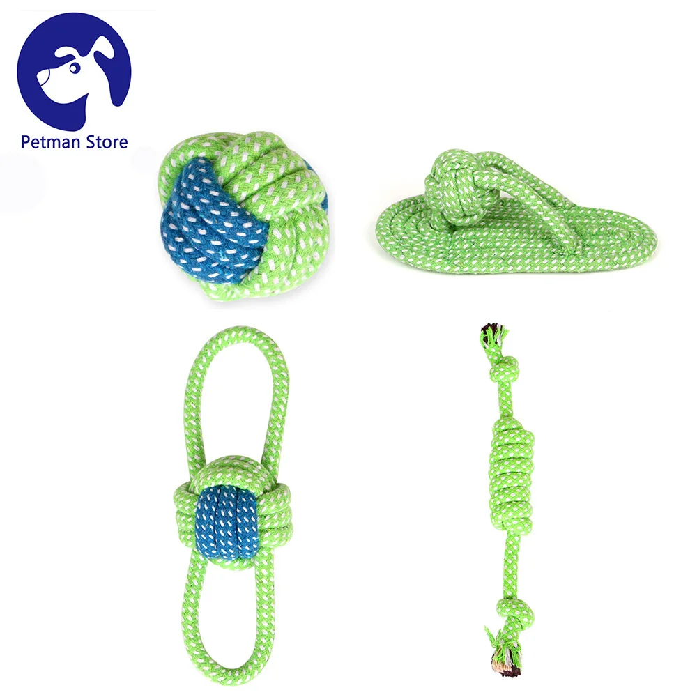 

Interactive Dog Toys Puppy Chew Toy Dog Ball Toy Cleaning Teeth Molar Fetching Game Durable Cotton Rope For Small Medium Dogs