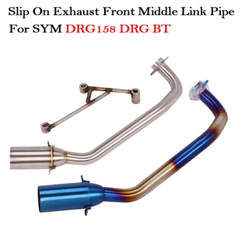 Slip On Full Exhaust System For SYM DRG BT DRG158 DRG 158 Motorcycle Exhaust Modified Escape Moto Muffler Front Middle Link Pipe