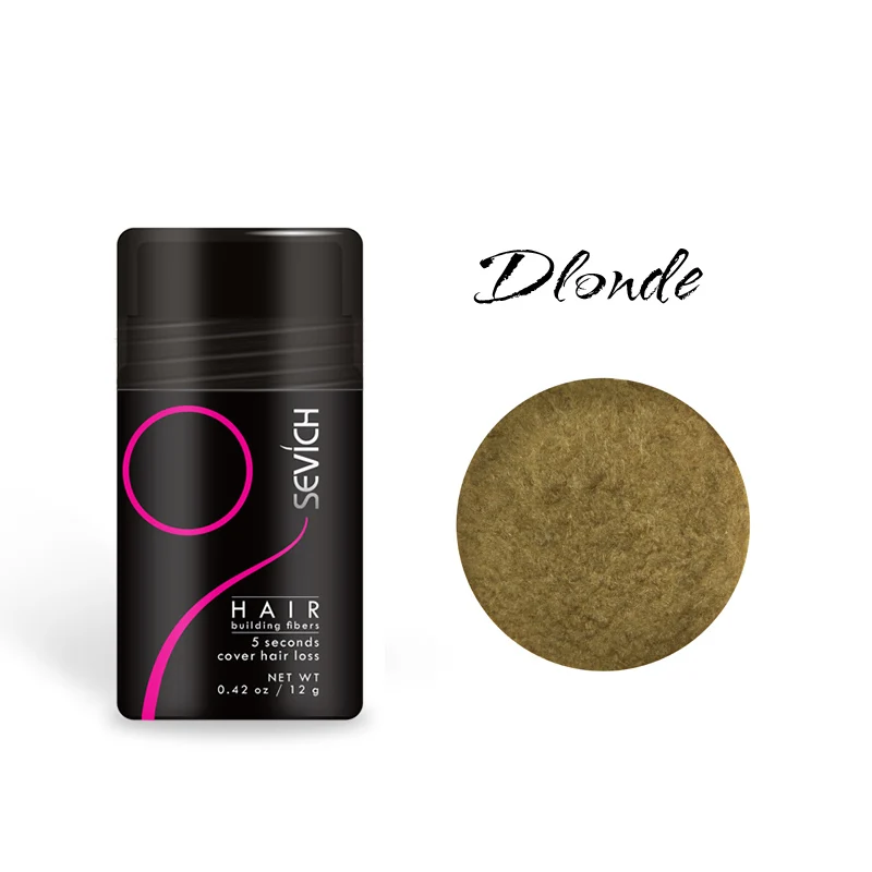 hair fiber -blonde Кератиновые строительные волокна волос 12 г набор с Sevich спрей аппликатор специальный рост волос насадка для наращивания волос волокна порошок - Цвет: hair fiber -blonde