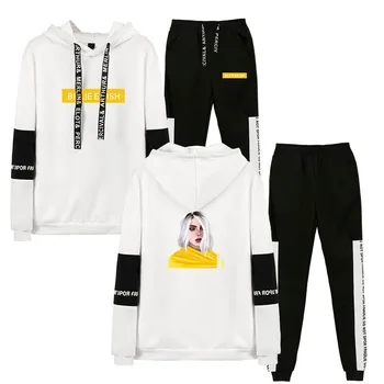 

Fashion Print Billie Eilish Hoodies Men Casual Casual Print Billie Eilish hood+trousers Set Women Sweatshirt Siut