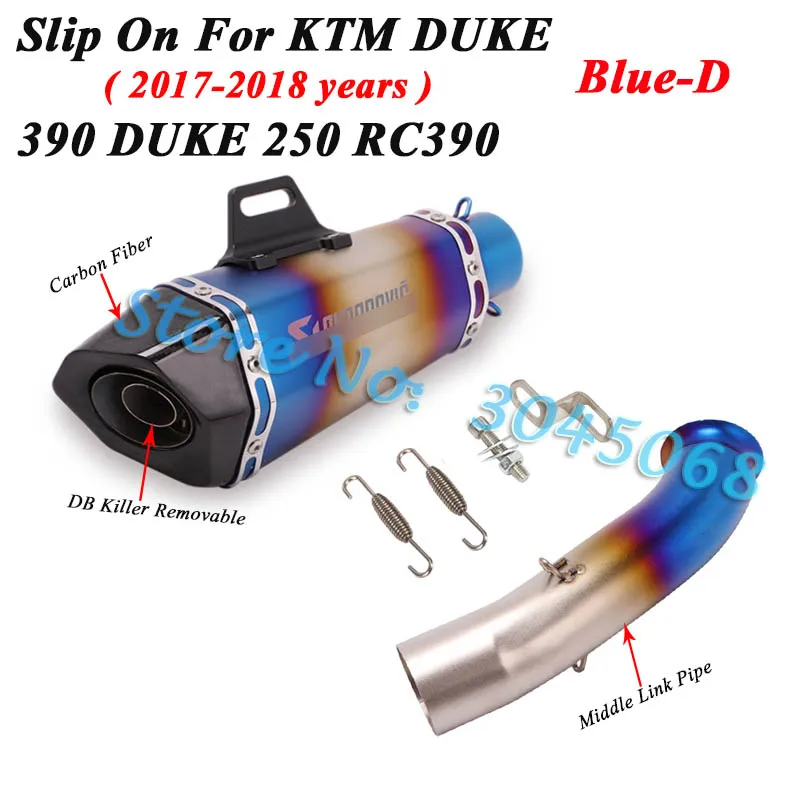 Blue-D Слипоны для KTM Duke 390 250 125 RC390 мотоцикл Yoshimura глушитель выхлопной трубы модифицированный Средний канал трубы дБ убийца - Цвет: Blue-D