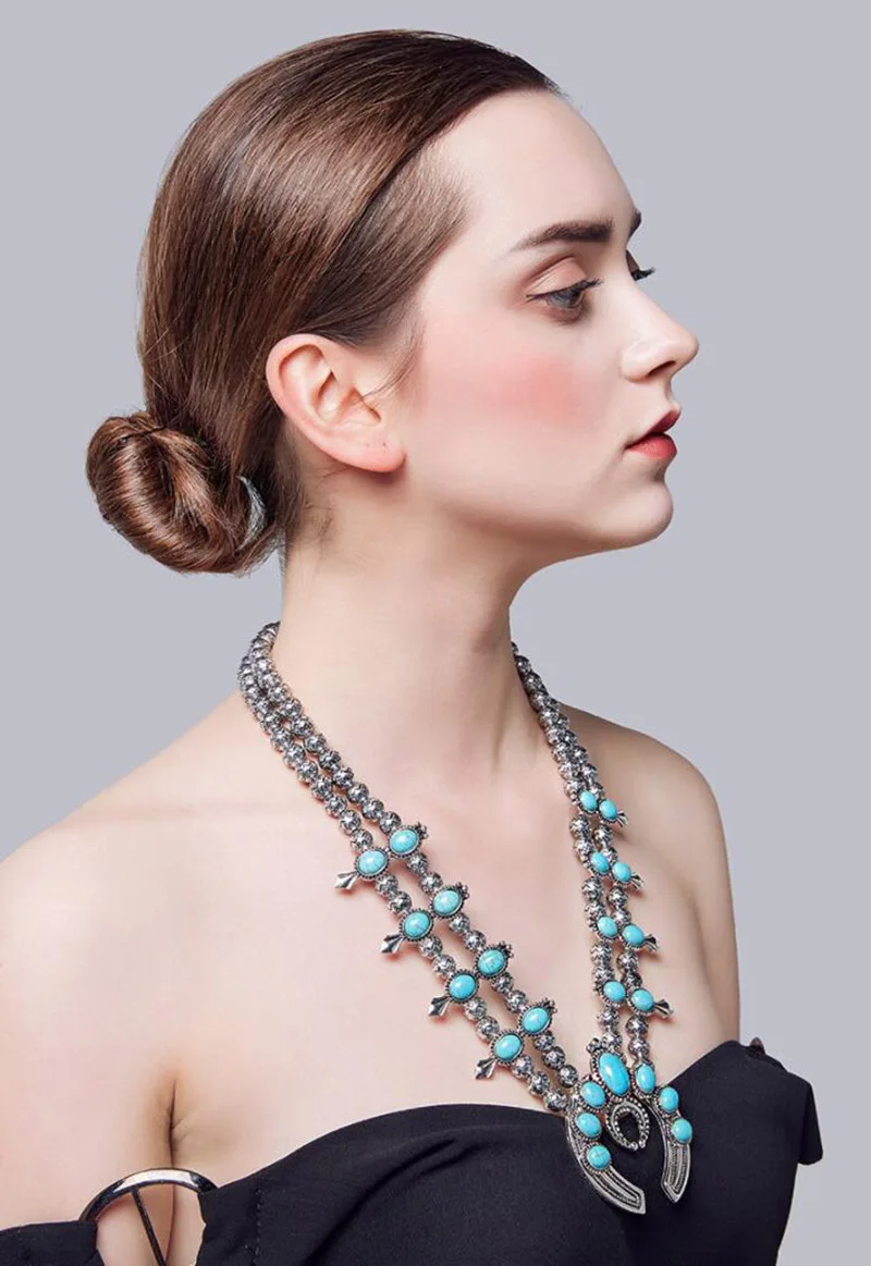 Винтажный, с серебряным покрытием на заказ Чокеры ожерелье s для Длинная цепочка для женщин слоистые эффектные подвески с камнями ожерелье
