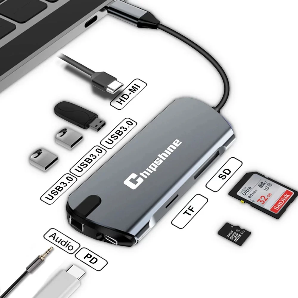 USB C концентратор с HDMI PD зарядка SD кард-ридер USB-C концентратор type-C разветвитель для Macbook Pro Аксессуары для ноутбуков мульти usb-хаб
