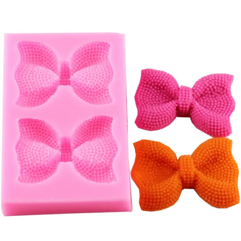 

2 Style Cute Bows Silicone Mold chocolate fondant cake decoration baking Moulds Cake Tool Chocolate Mold