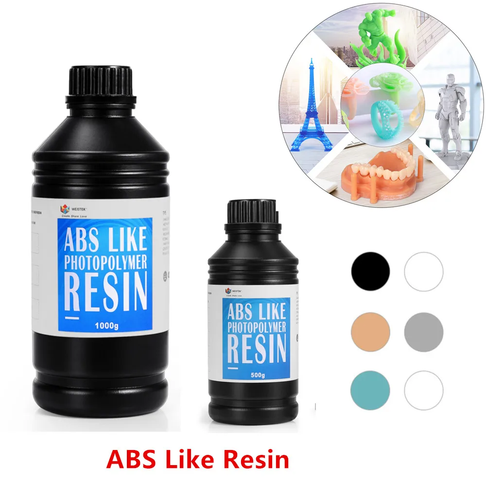 

WEISTEK 405nm 1X/2X/4X 500g/1000g ABS Like UV Resin Sensitive Photopolymer For Anycubic Photon Mono X Mars 2 Pro LCD Printer