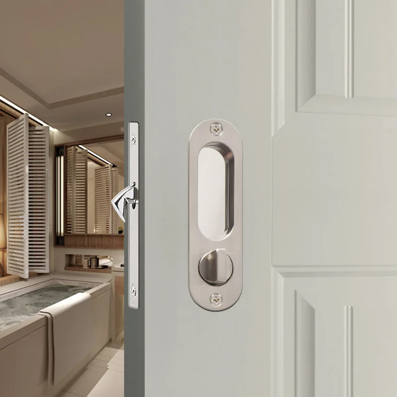 Sliding Door Lock Hook Lock Wooden Door Move Handle Swing Invisible Bathroom Bathroom Kitchen Balcony