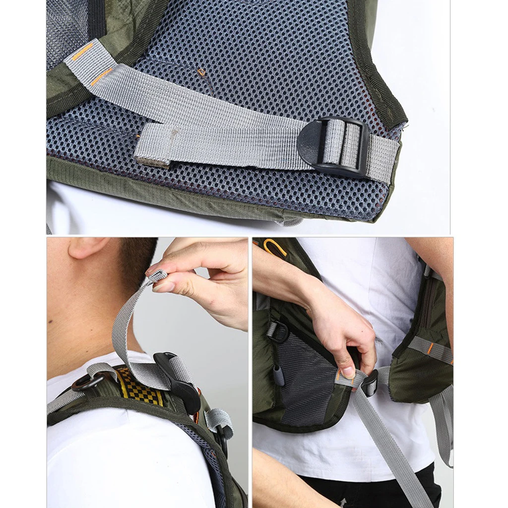 Multi-pocket Fly Fishing Vest Backpack Chest Mesh Bag Adjustable Waistcoat Outdoor Waistcoat Shooting Photographer Vest