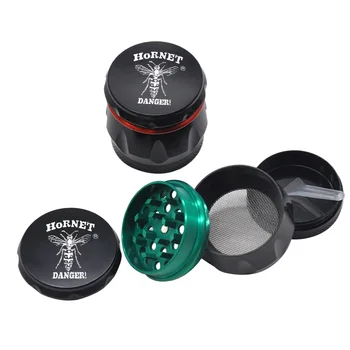 

HORNET Drum Style Metal Herb Grinder With Pollen Scraper 43MM 4 Piece Mini Metal Tobacco Herb Grinder with Razor-Sharp Teeth