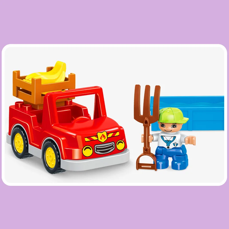 GOROCK Jungle Animal Building Blocks DIY Enlighten Boy Figure Large Size Bricks Baby Gift Compatible With Duploe Kids Toys