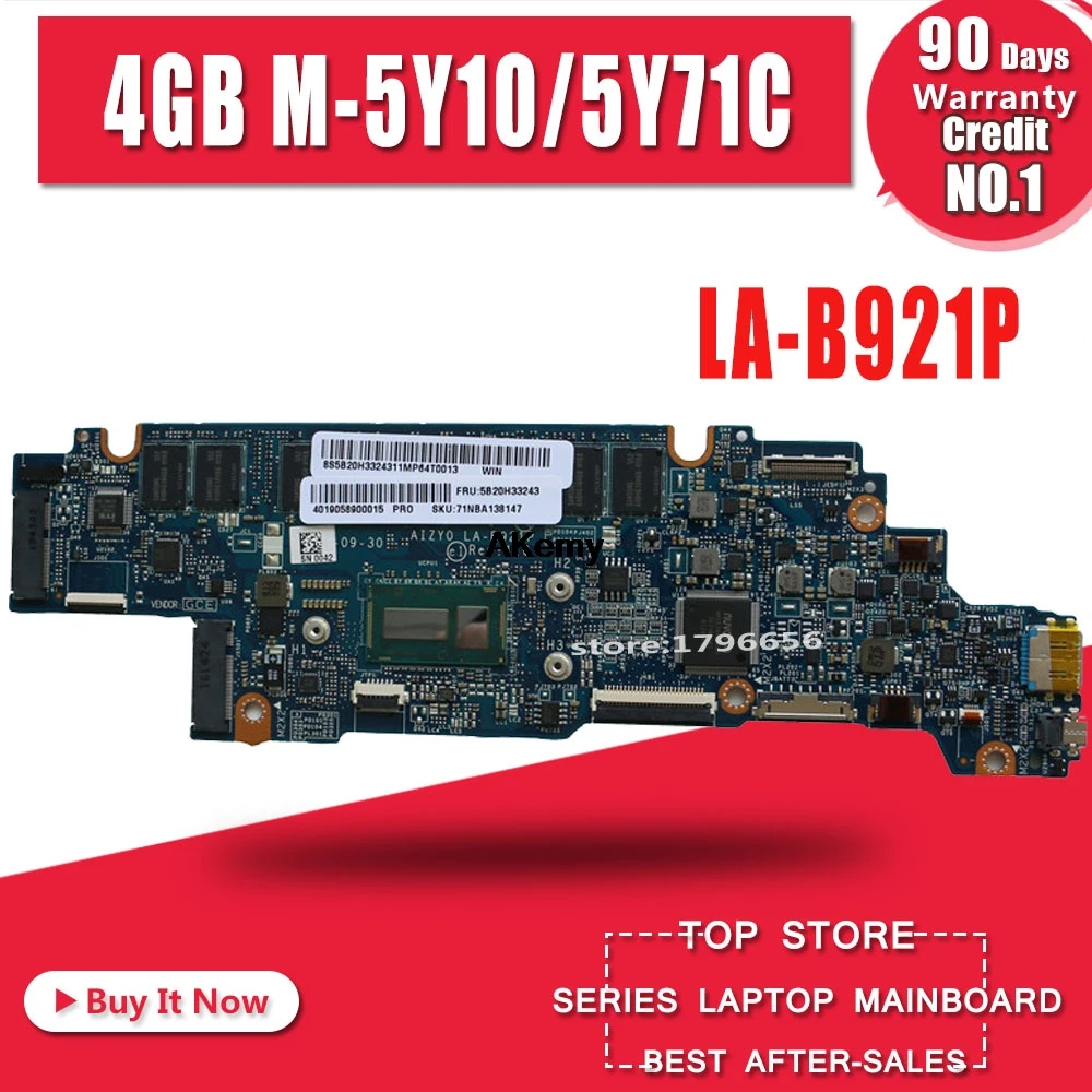 LA-B921P mothebroard For Lenovo Yoga 3-1170 3 AIZY0 4 Гб M-5Y10C 11 материнская плата для ноутбука процессор