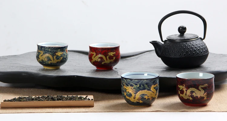 100 мл креативная Китайская традиционная королевская драконовая чайная чашка с двойными стенками, керамическая чашка для чая кунг-фу, чаша для чая тикуанин пуэр