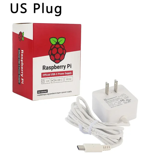 Raspberry Pi 4 Официальный USB-C блок питания 5,1 V 3A белый/черный адаптер питания зарядное устройство для Raspberry Pi 4 Модель B