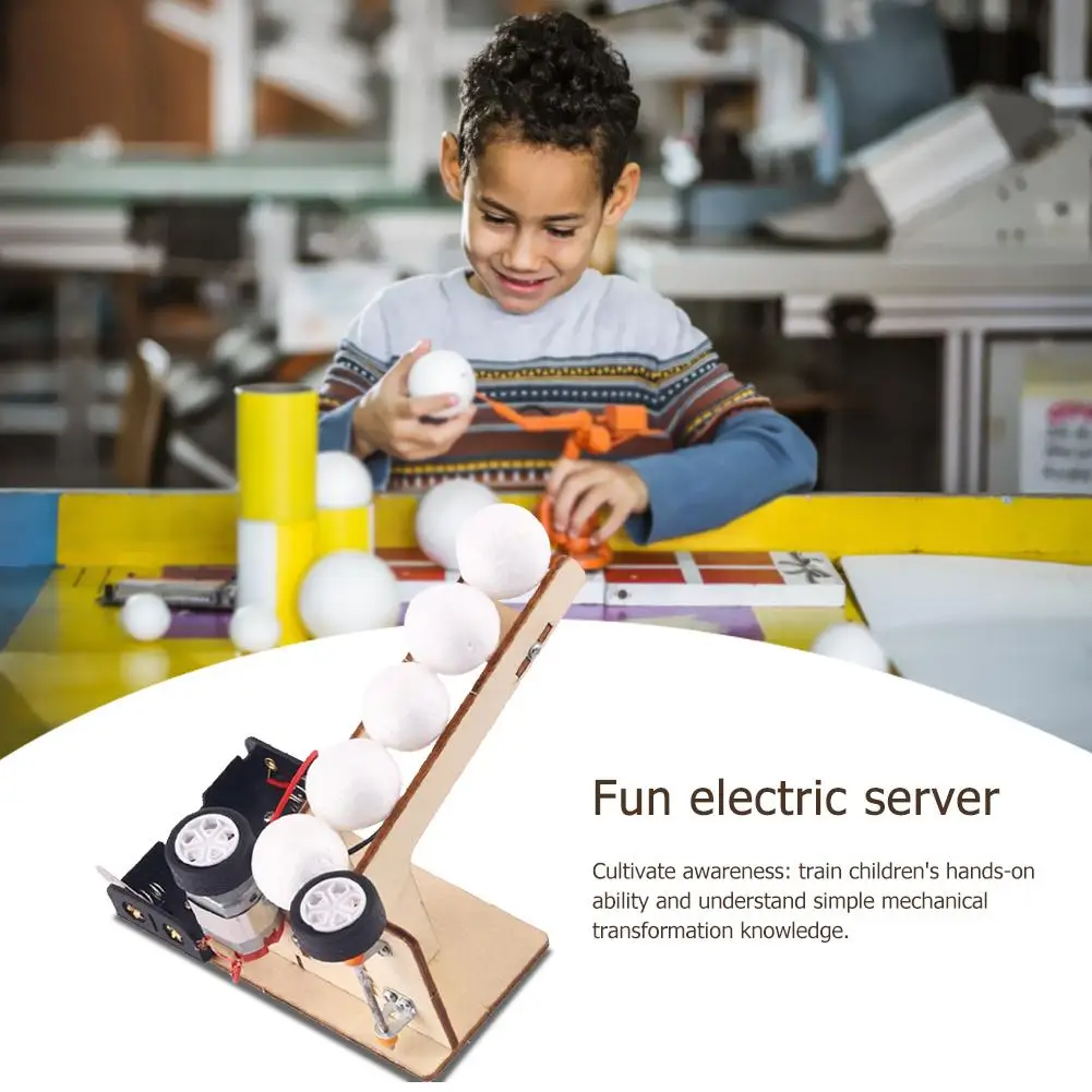 Electric pelota pitching Machine kits children DIY Science Educational Toys 