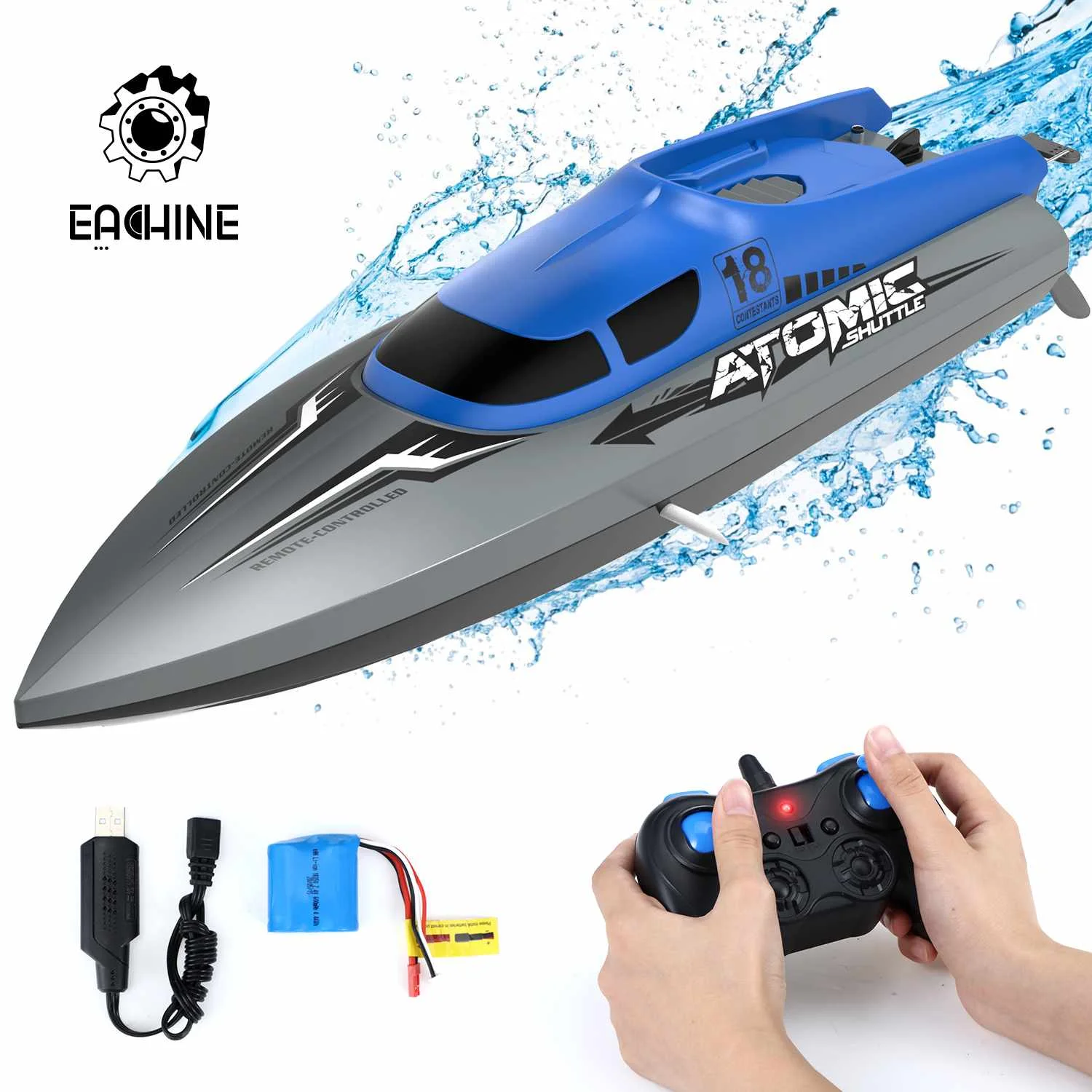 EACHINE EB02 RC Boat Remote Control Ship 2.4G 4CH High Speed Motor Up