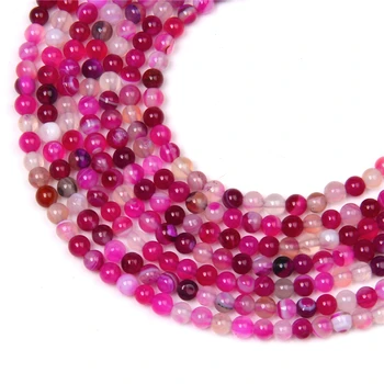 

Loose Rose Gold Color Natural Agat beads for beadwork jewelry making small round 4MM agates stone beads Accessories wholesale