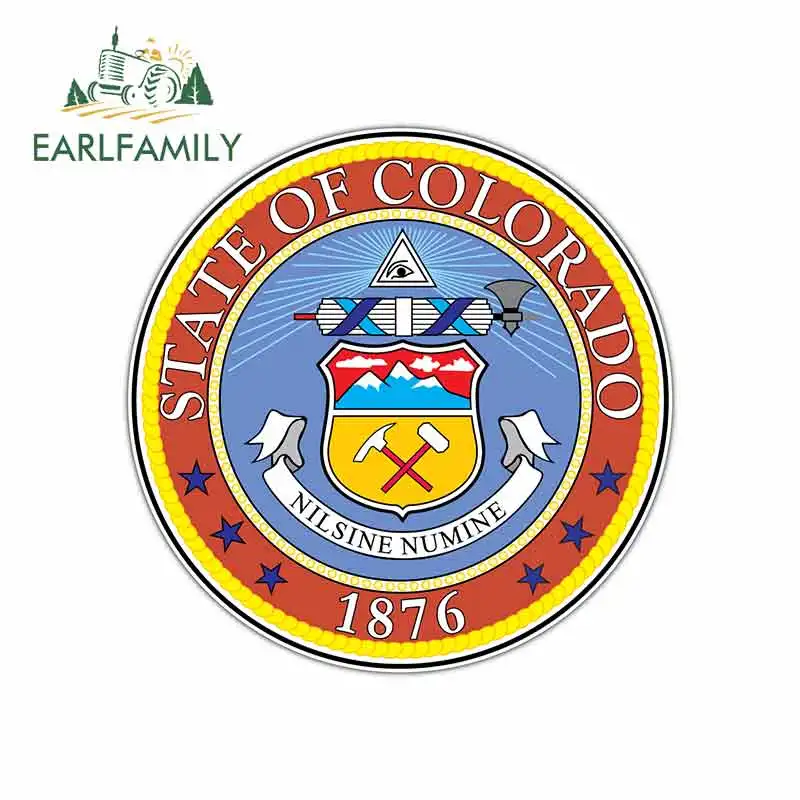 

EARLFAMILY 13cm x 13cm for Colorado State Seal USA Funny Car Stickers Bumper RV VAN Fine Decal JDM Vinyl Car Accessories Oem