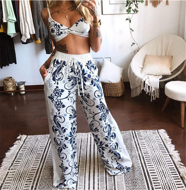 Summer Boho Two Piece Outfits | Boho Women Clothes Outfit | Womens Clothing  Set Boho - Pant Sets - Aliexpress