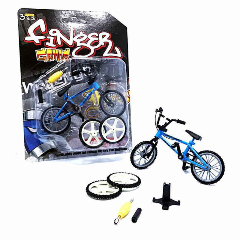 Креативный мини-велосипед Bmx из сплава, детские игрушки для мальчиков, скутер для пальца, новинка, гоночная игрушка Brinquedos, подарки - Цвет: Blue
