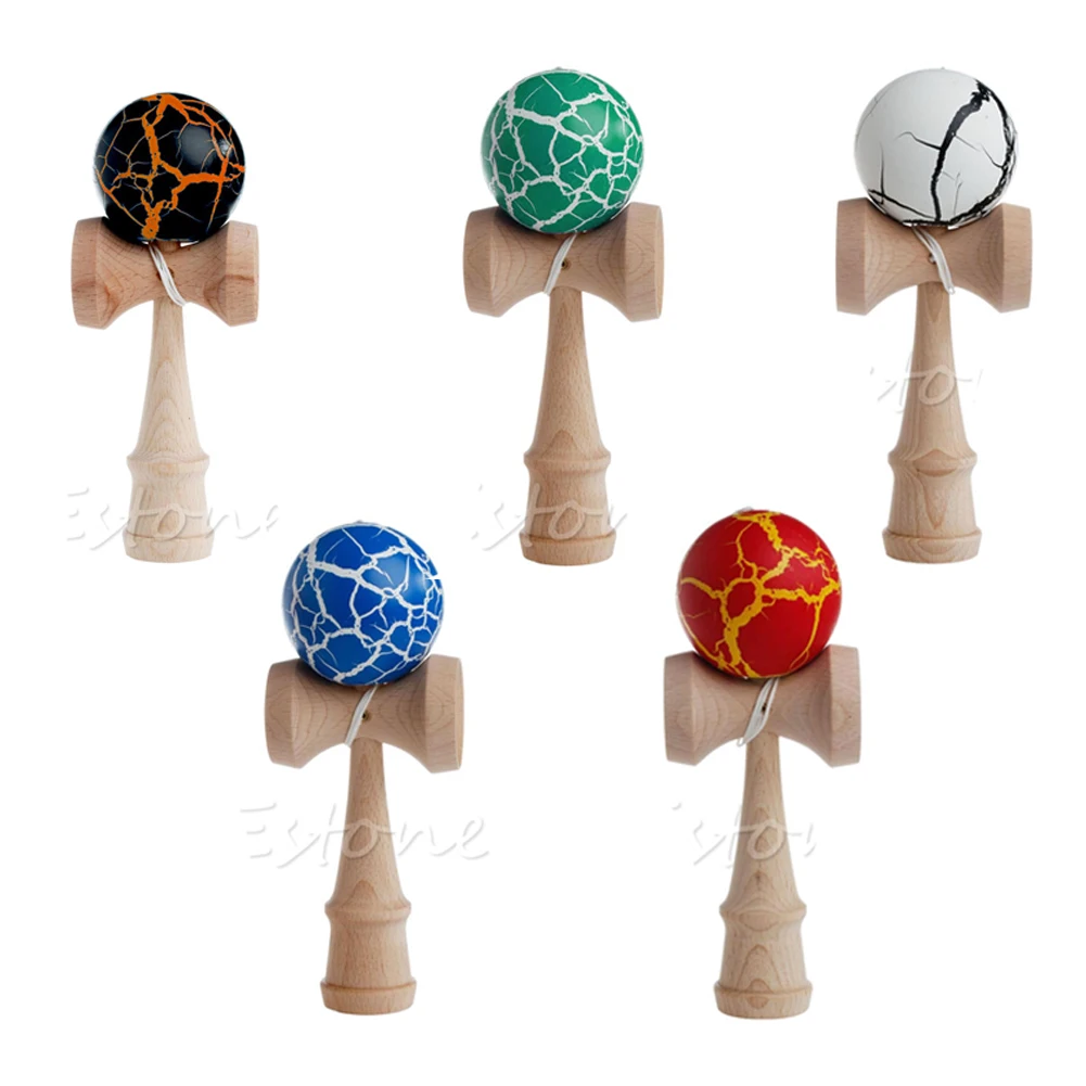 Safety Crack Pattern Toy Bamboo Kendama Best Wooden Educational Toys Kids | Игрушки и хобби
