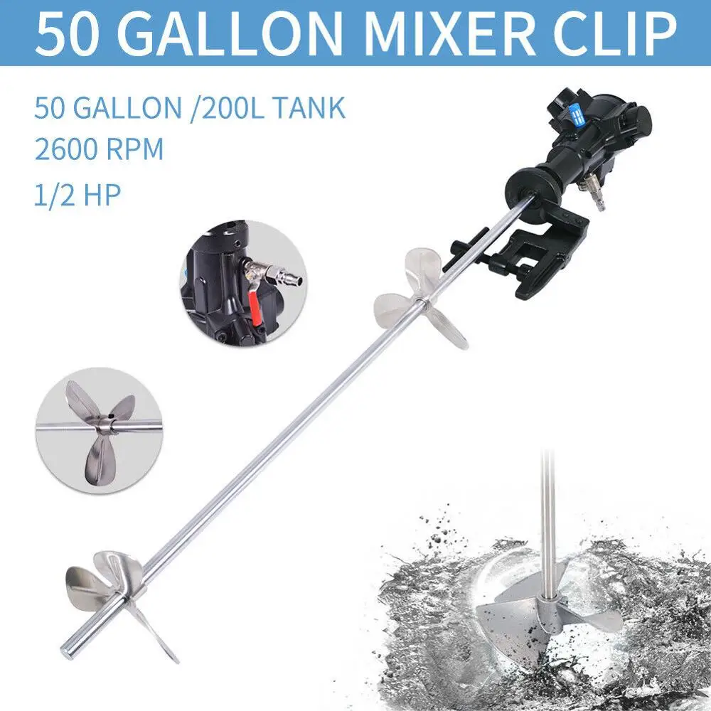 Details about   50 Gallon Crossbar Mixer Pneumatic Tank Barrel Paint Blender 1/2 HP 50rpm-200rpm 