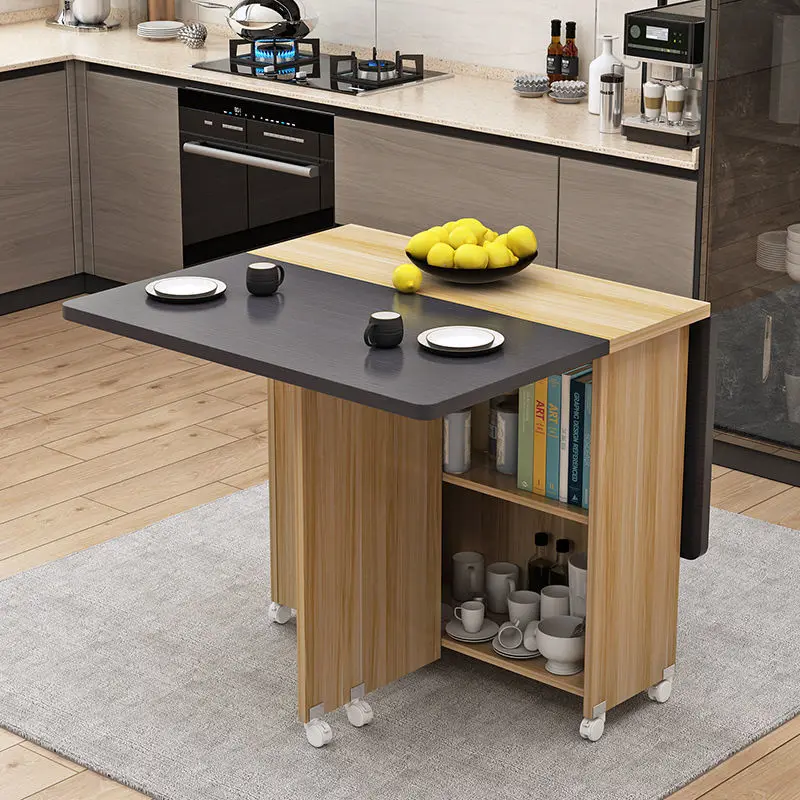 Mesa de comedor plegable para el hogar, mueble de almacenamiento móvil  multifuncional, moderno y sencillo, extensible, para sala de estar y cocina  - AliExpress