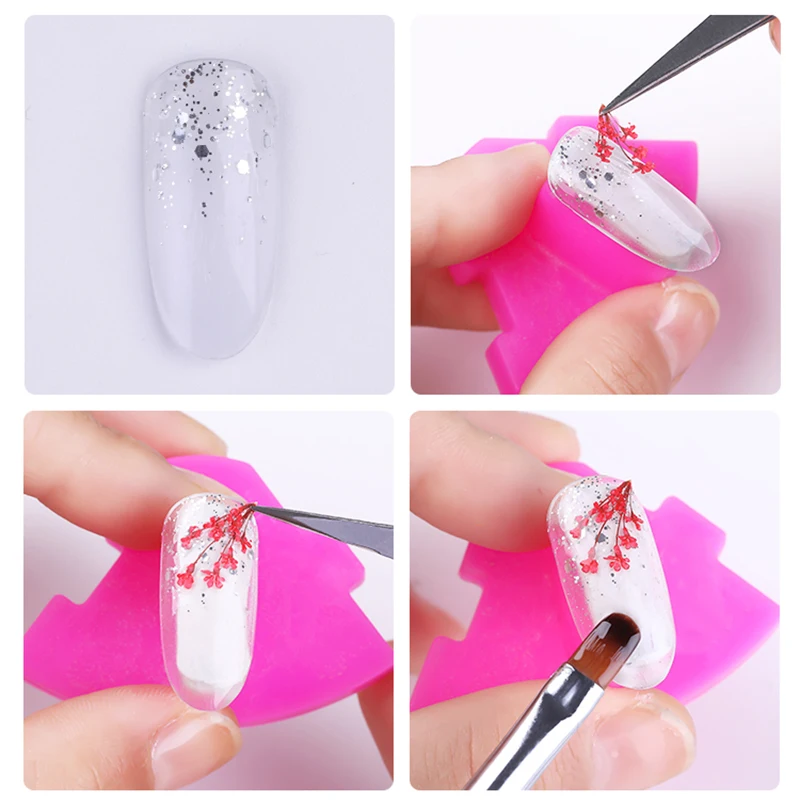 Смешанный натуральный сушеный цветок для ногтей DIY 3D прессованный лист слайдер