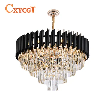 

American Modern Metal LED Crystal Chandelier Art Party Living Room Decoration