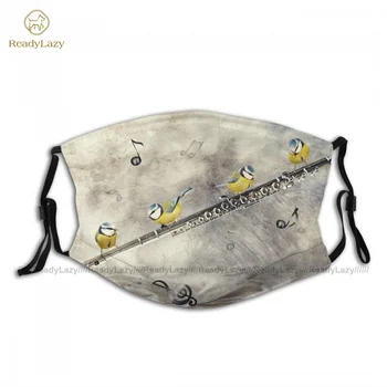 

Adult Cool Flute Birds Players Facial Mask Dust Protection Cool Designs Cloth Face Mouth Mask With Filter