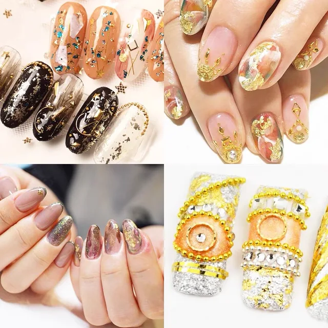 Fogli Oro Per Resina - 3 Bottiglie Con Scatola, Fiocchi Metallici Per Nail Art, Crafts E Gioielli - Foto 5