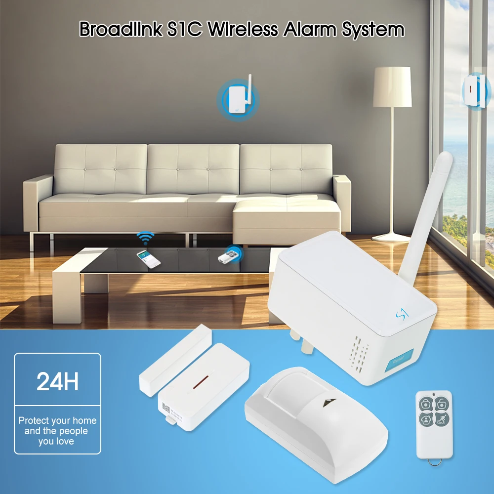 

Wireless Alarm System Kit SmartONE Host 433Mhz PIR Motion Sensor Door Sensor Fob Remote Control For IOS Android Home Automation