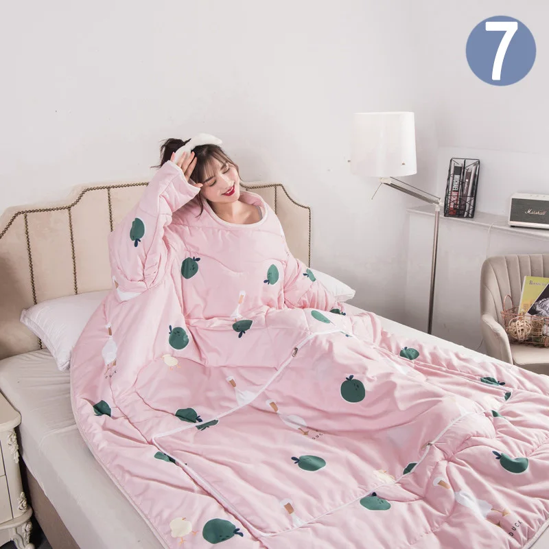 Skup Duża kołdra dla leniwych z rękawami ciepły zagęścić koc wielofunkcyjny miękki dla domu zima Nap J2Y