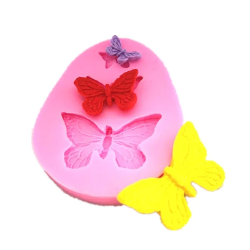 Butterfly 3 Sizes Silicone Mold for Fondant Gum Paste Chocolate Crafts 