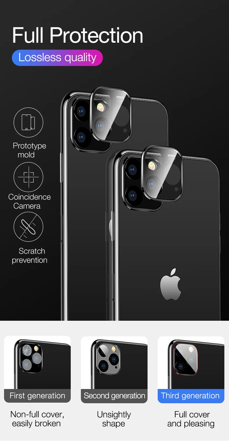 Защитная крышка для объектива камеры для iPhone 11 Pro XS Max XR X, металлический чехол для телефона, защитное кольцо для iPhone11 XR X 11 Pro 11Pro Max